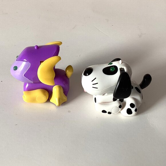 2 Micro Pets Dalmatian Dog Sprocket Bob The Purple Monster Micropets Collectable - Picture 1 of 3